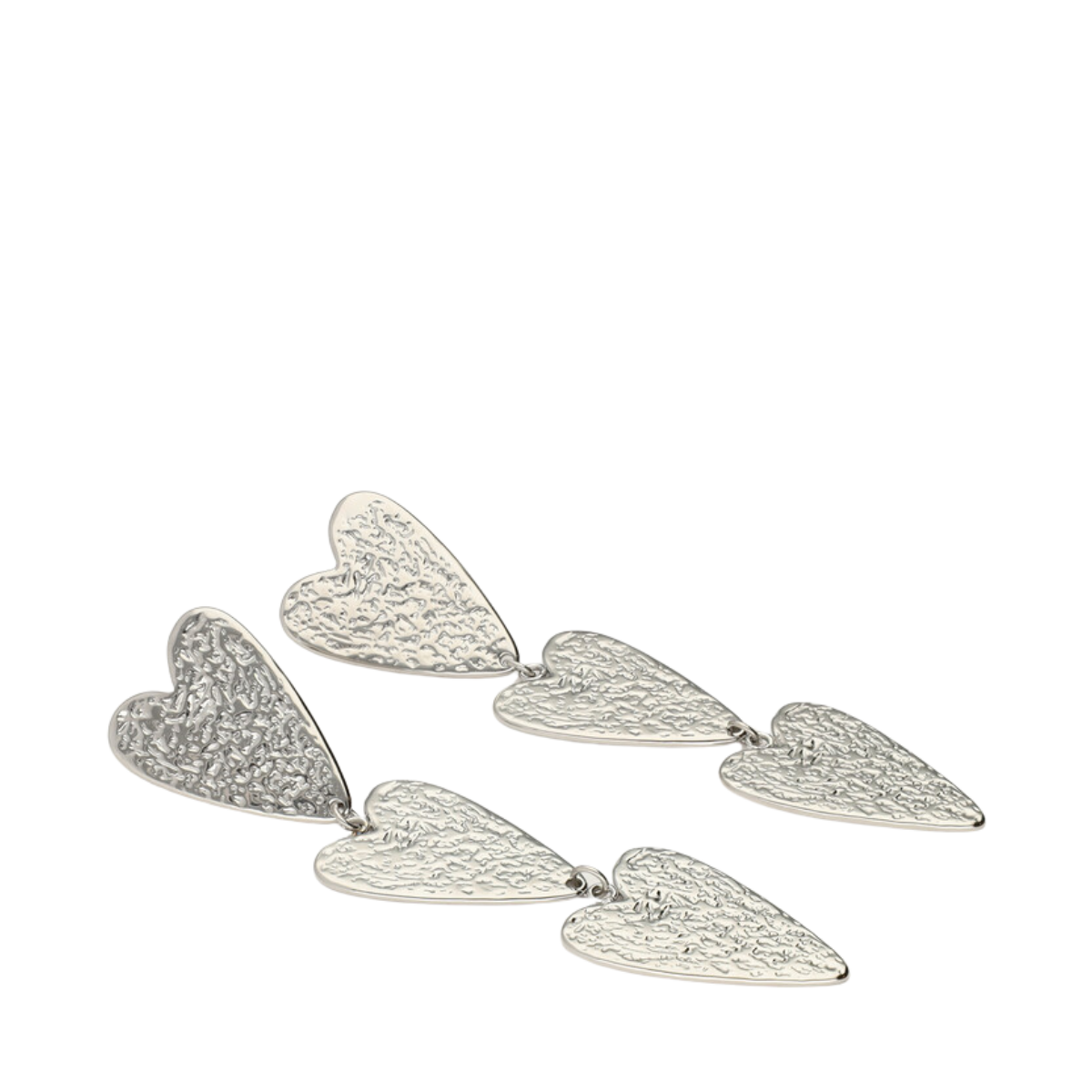 Earrings stmt 3 hearts - Silver
