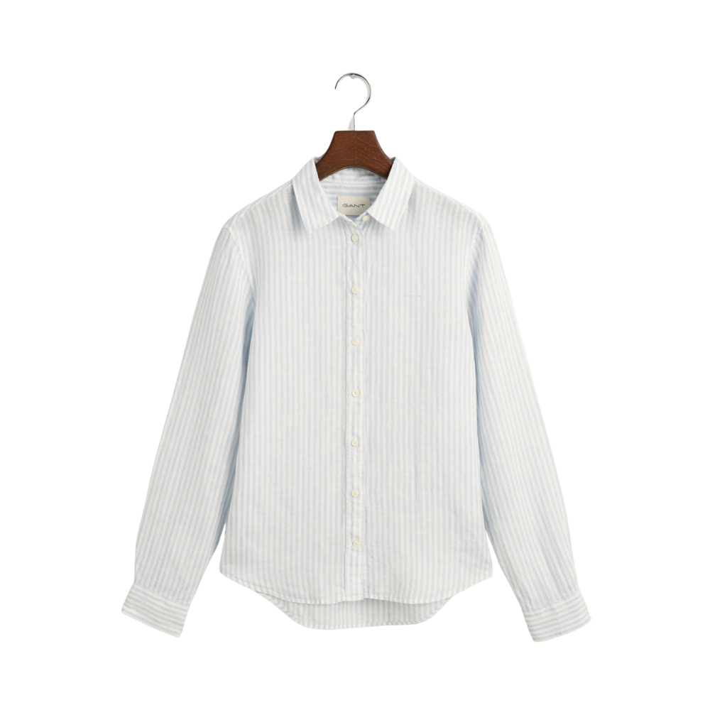 REG LINEN STRIPE SHIRT - Blue