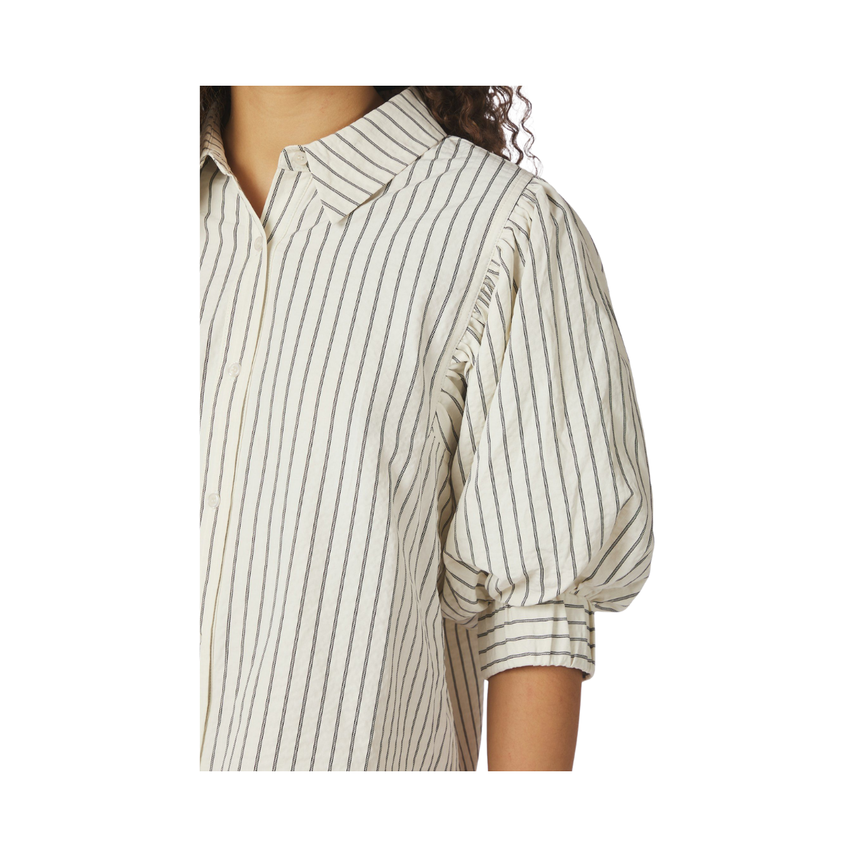 Etta Slim Stripe Shirt - Off White