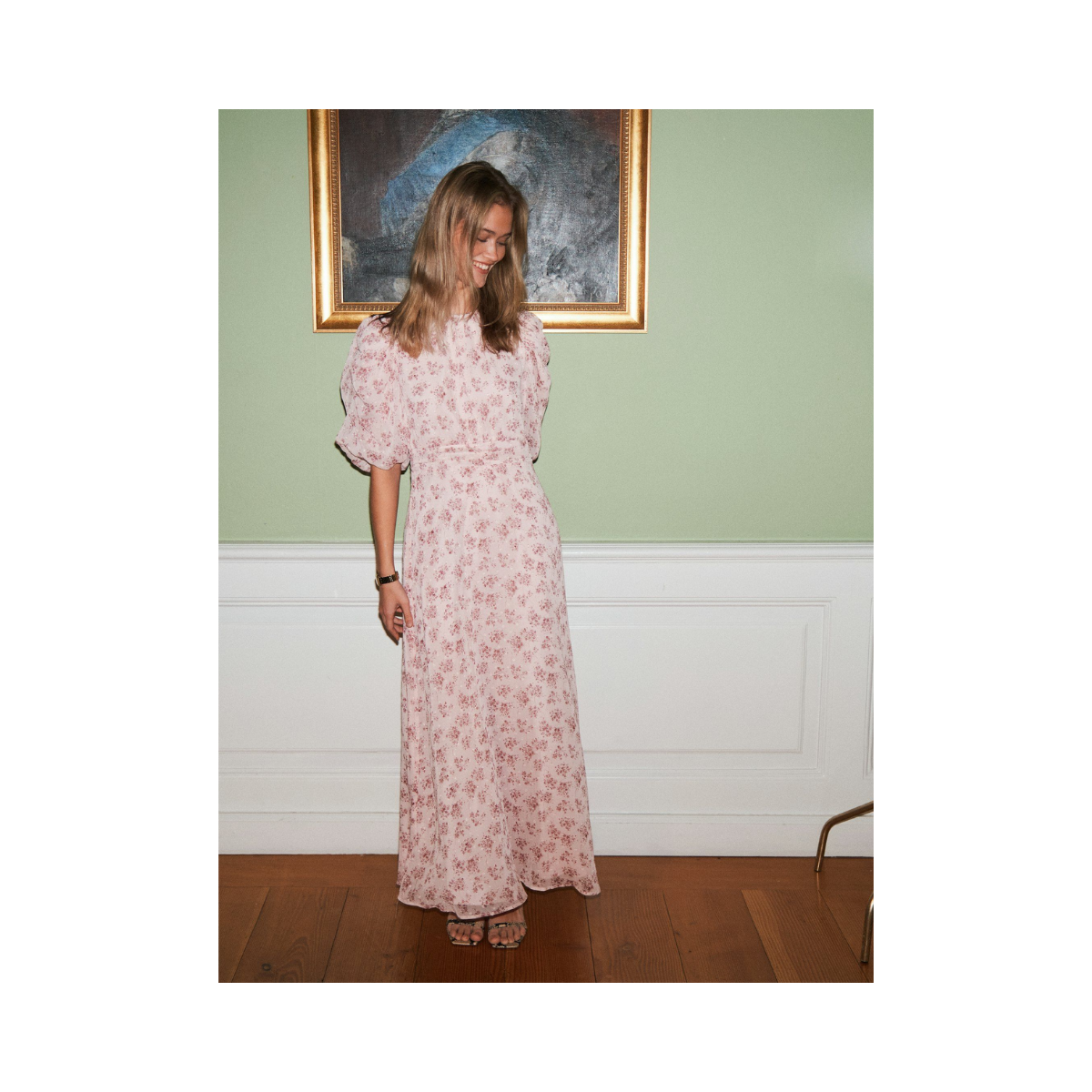 Kikka Chiffon Flower Dress - Rose