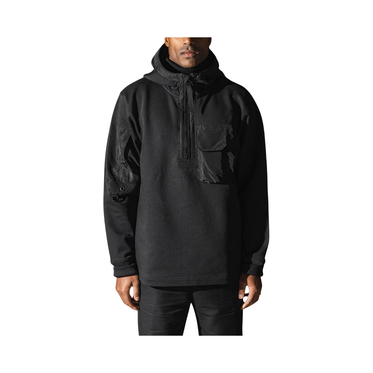 Half Zip Hoodie - Black