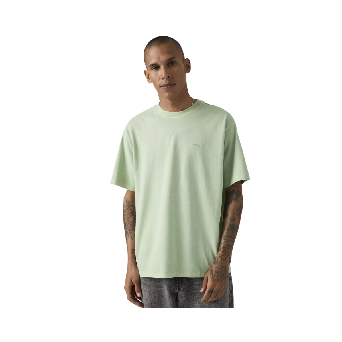 Red Tab Vintage Tee - Garment Dye Cameo Green