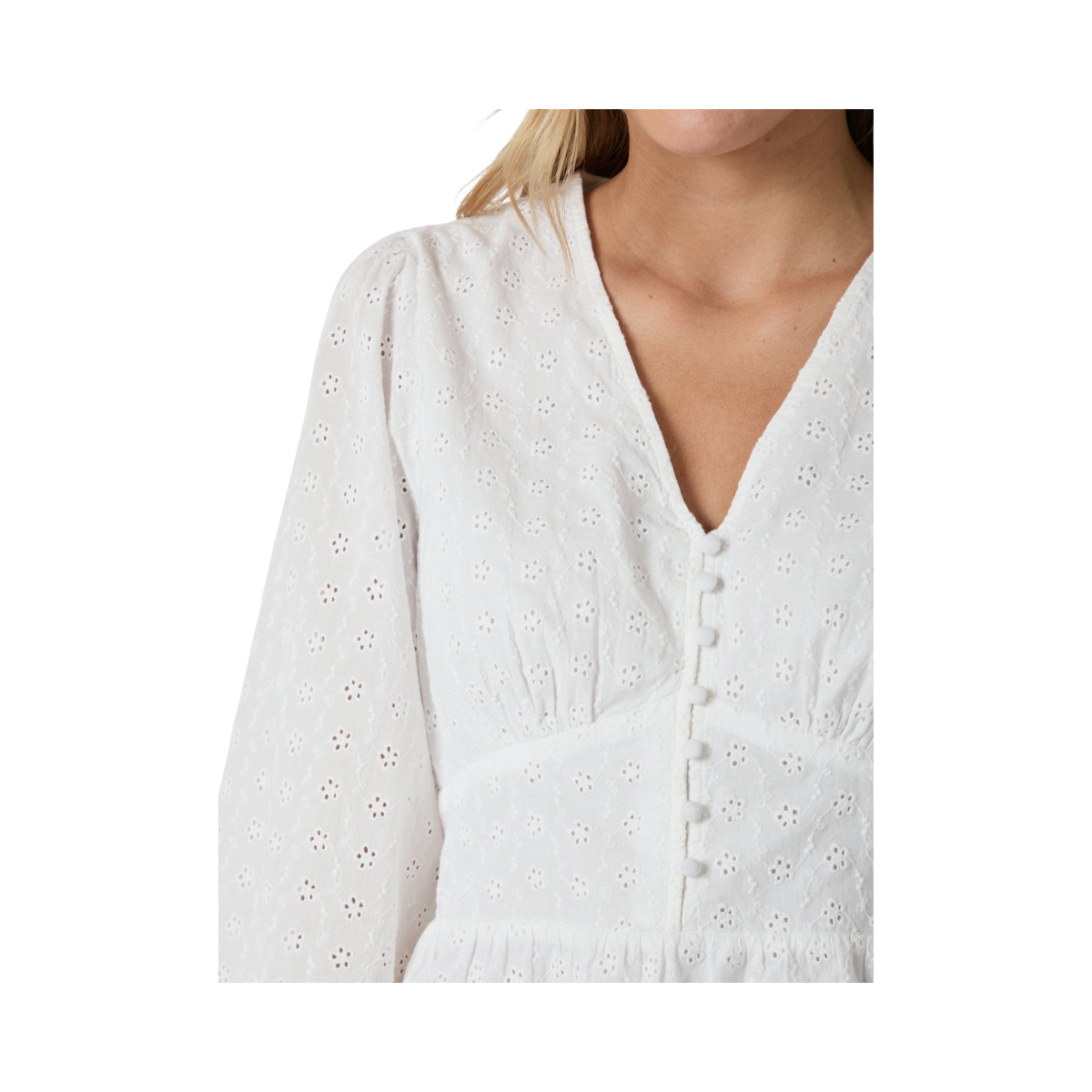 Neroni Embroidery Blouse - White