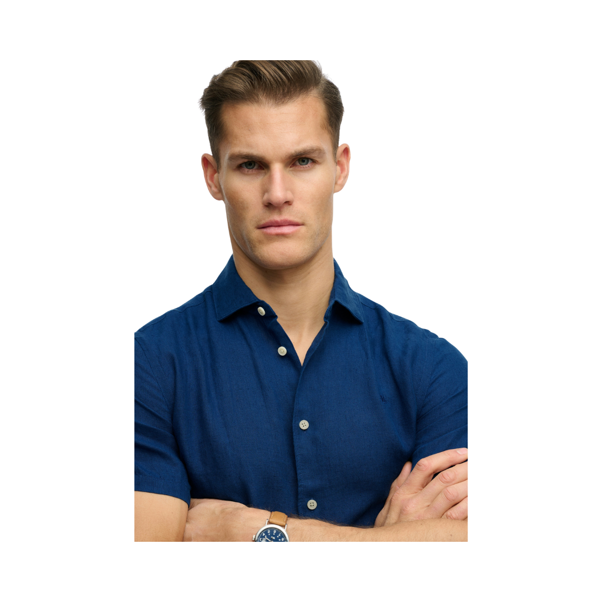 Riviera S/S Linen Shirt - French Blue