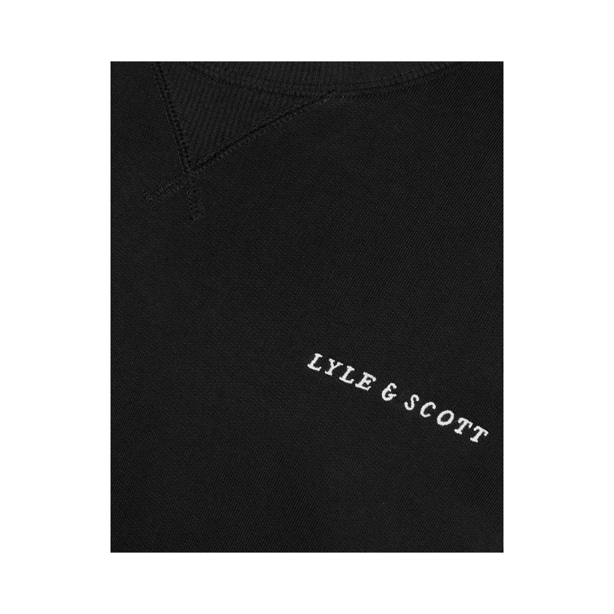 Script Heavyweight Loopback Crew Neck Sweatshirt - Jet Black