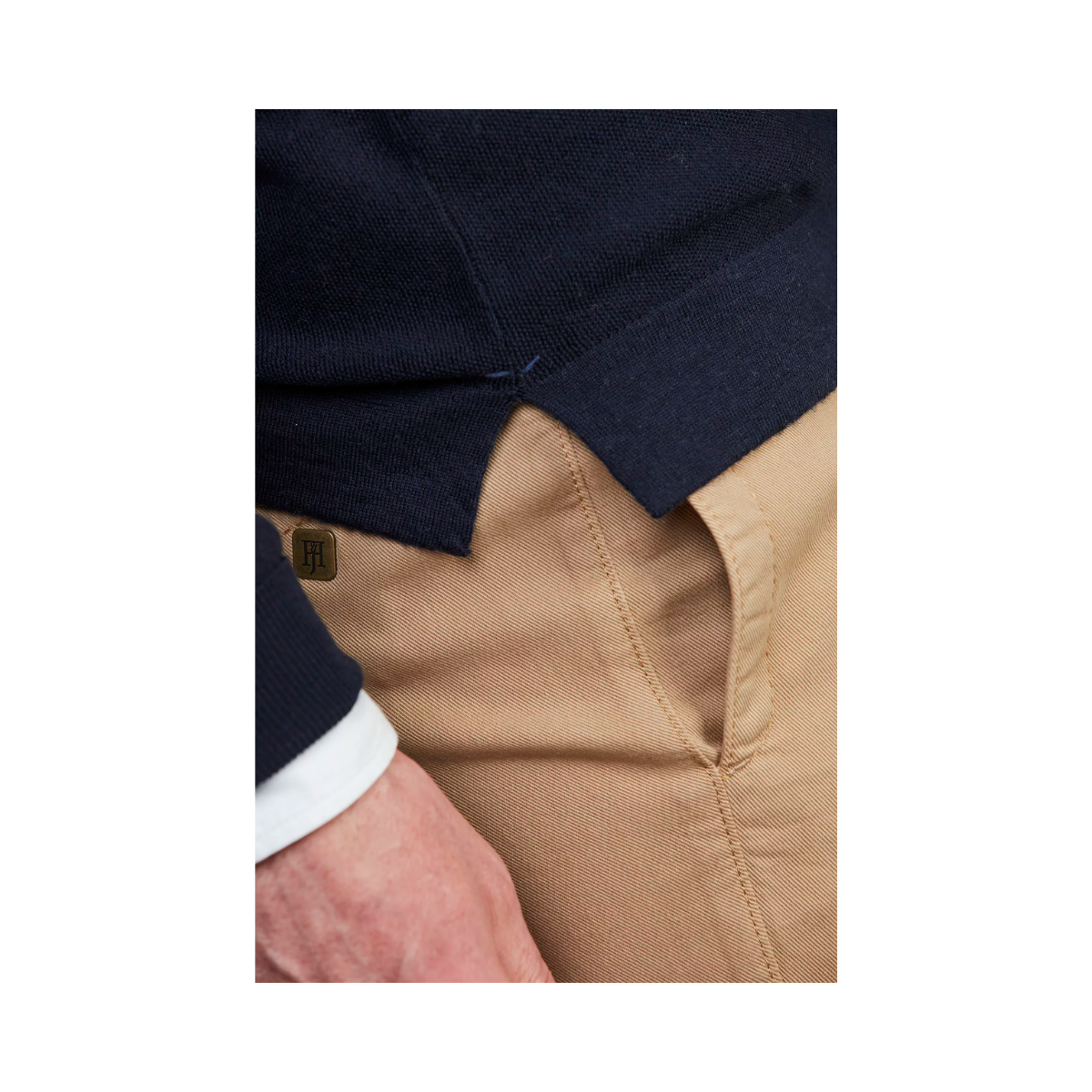 Merino Structure Polo - Navy
