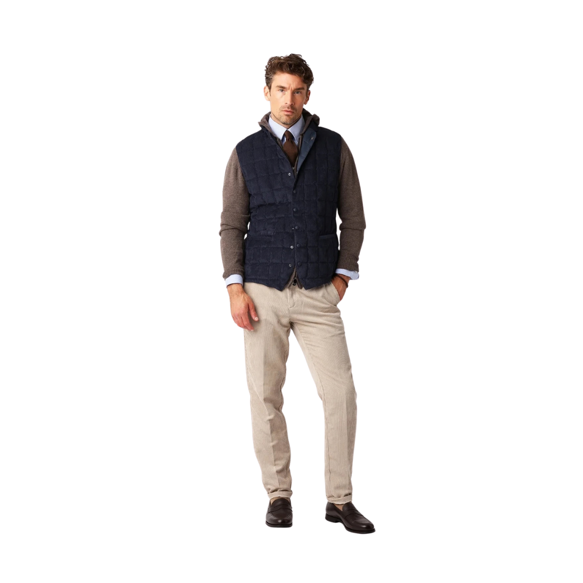 Tech Cord Vest - Navy