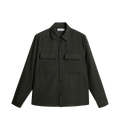 Flat Wool Overshirt - Forest Green