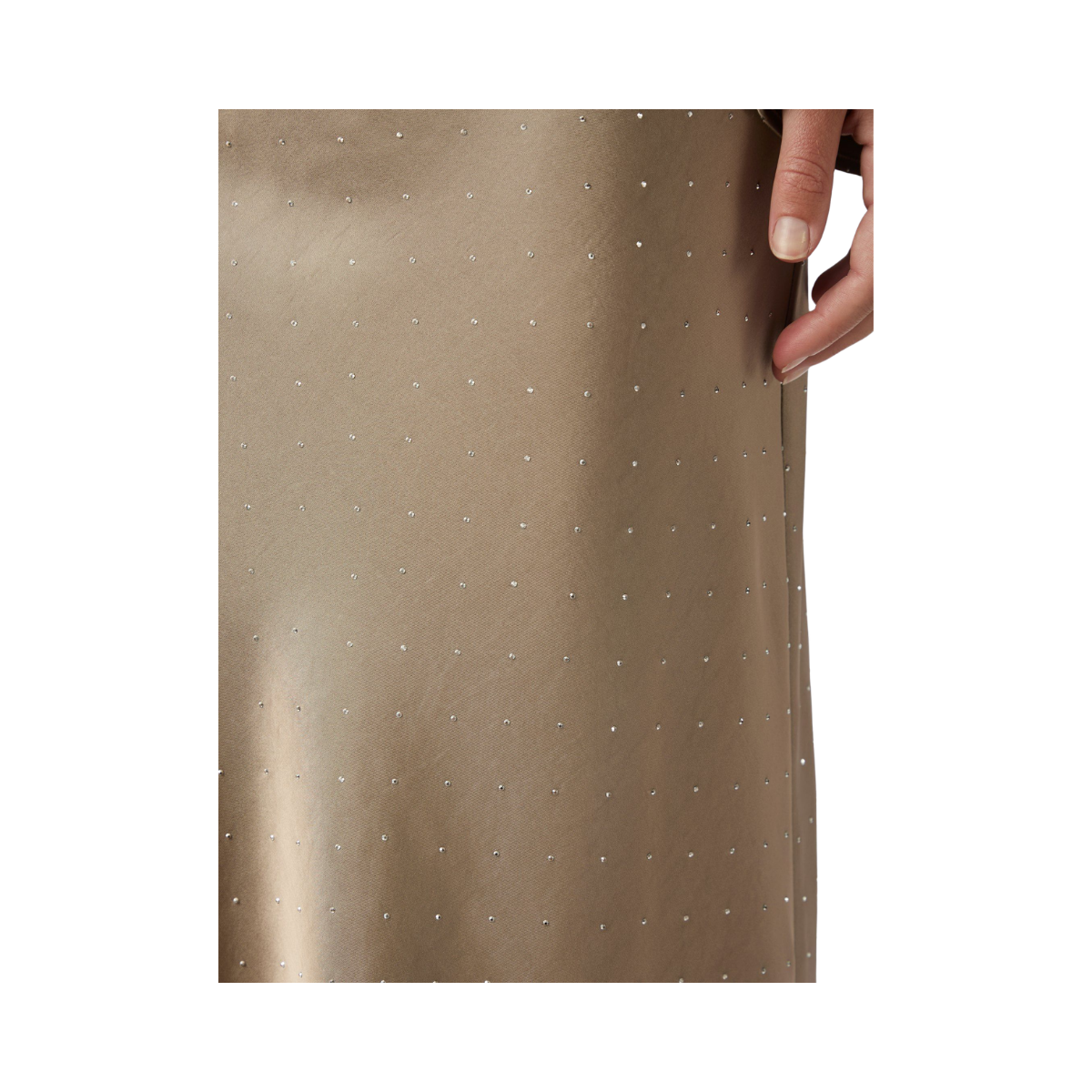 Viso Heavy Sateen Bedaz Skirt - Dark Taupe