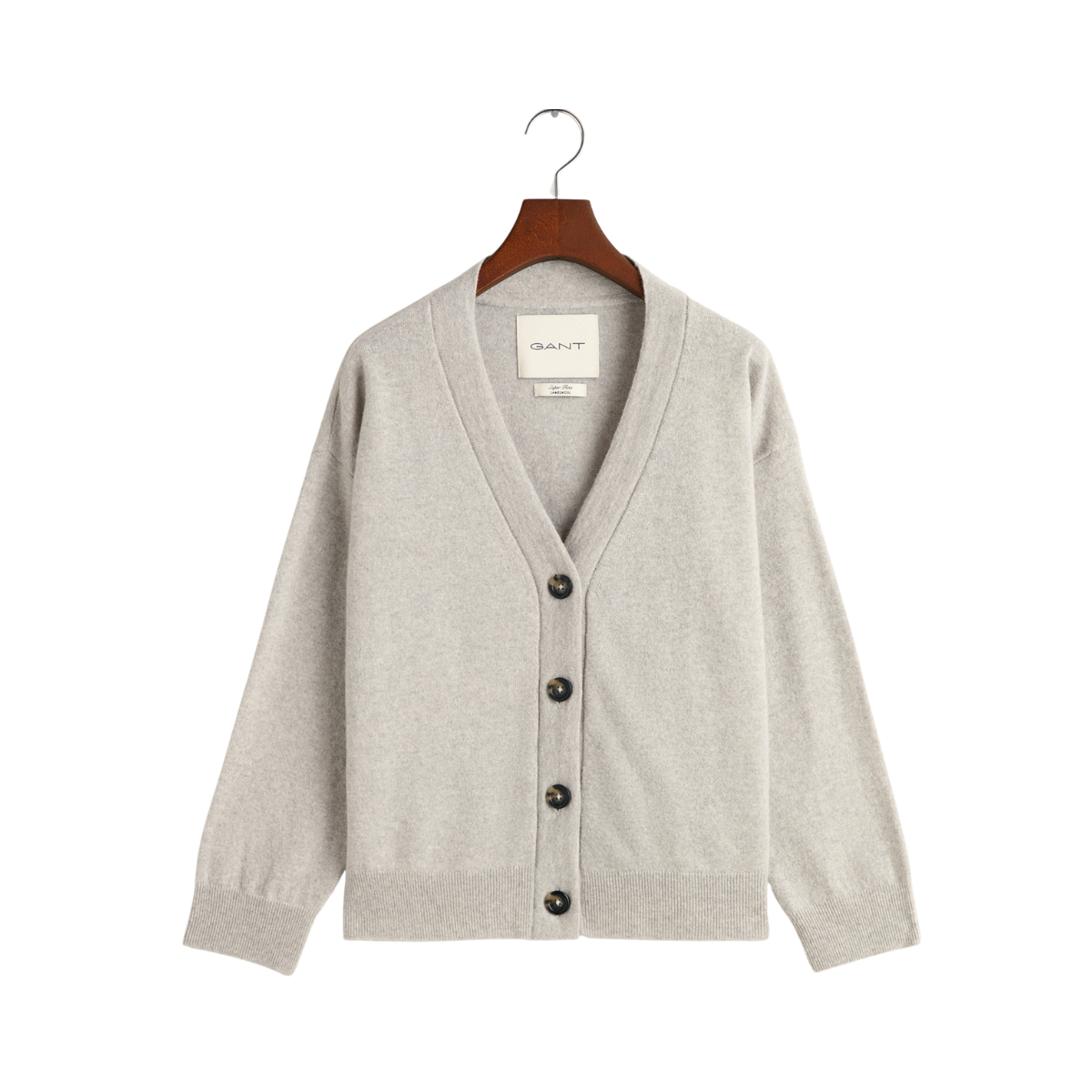 Superfine Lambswool Cardigan - Grey