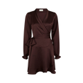 Colbie Heavy Sateen Dress - Burgundy