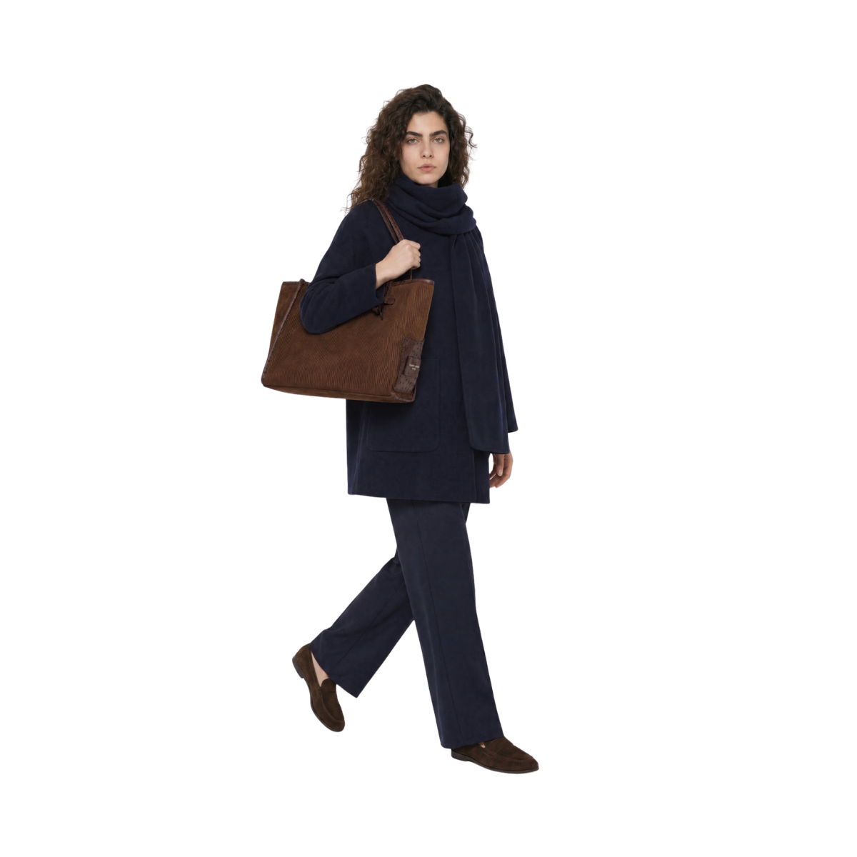 Marcella Suede Shopping Bag - Espresso