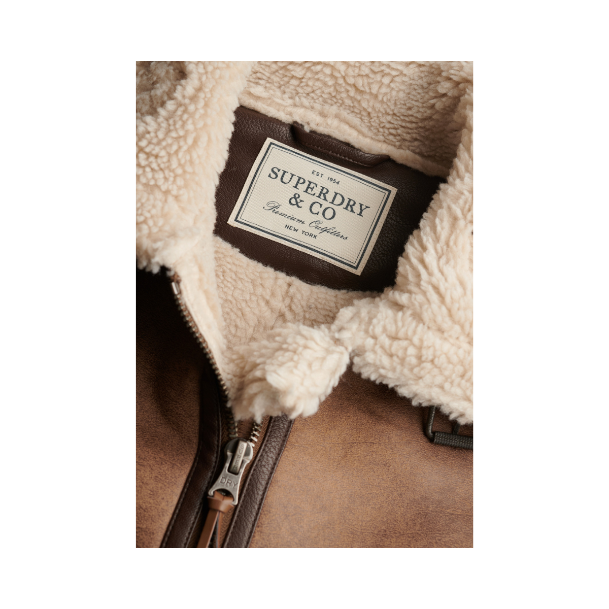 Faux Shearling Jacket - 41D Taupe