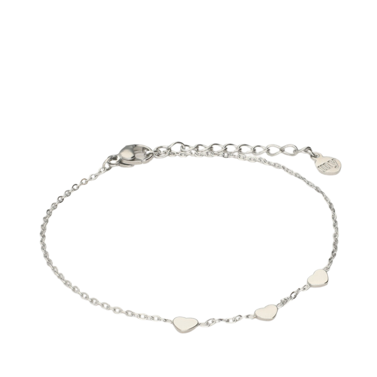 Bracelet With Three Hearts Graduation - Silver