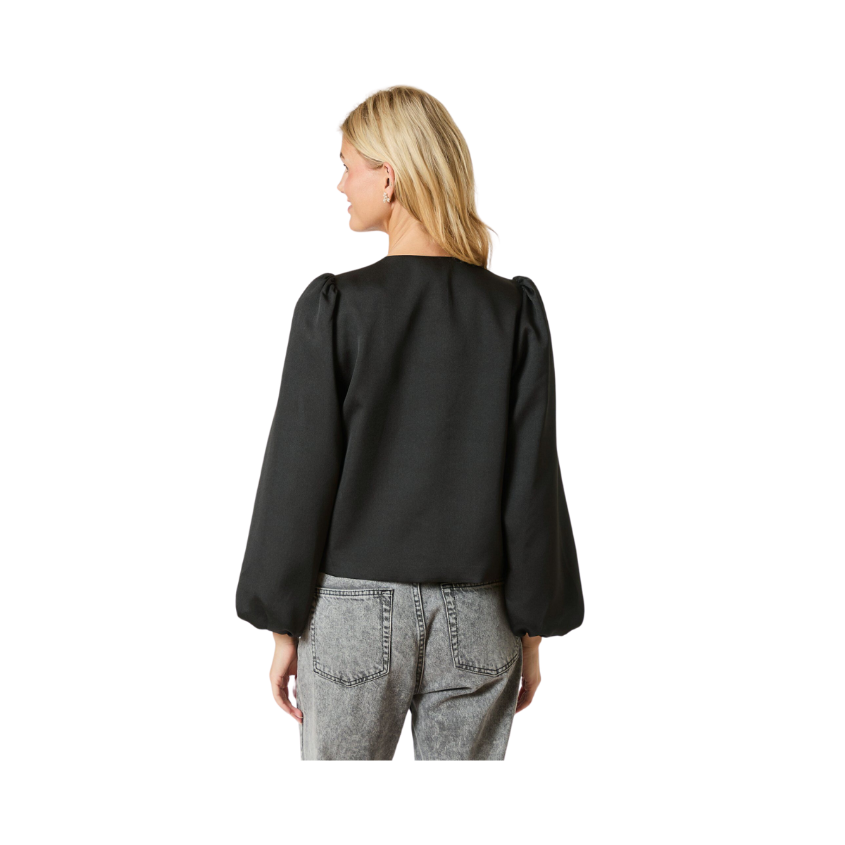 Daliska Dull Satin Blouse - Black