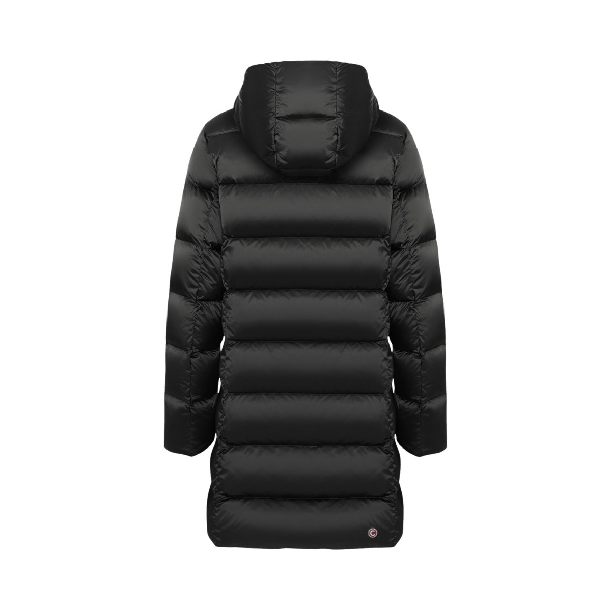 Ladies Long Down Jacket with Hood - Black