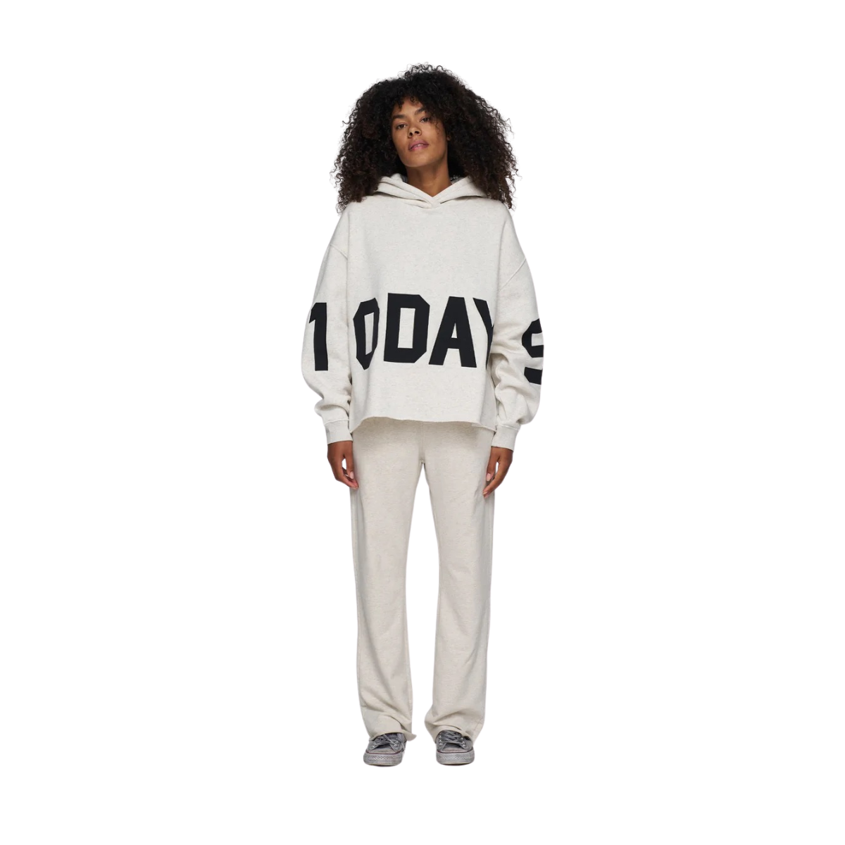The statement Logo hoodie - Soft white melee