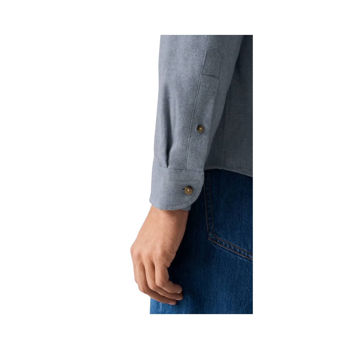 Solid Flannel Shirt - Light Blue