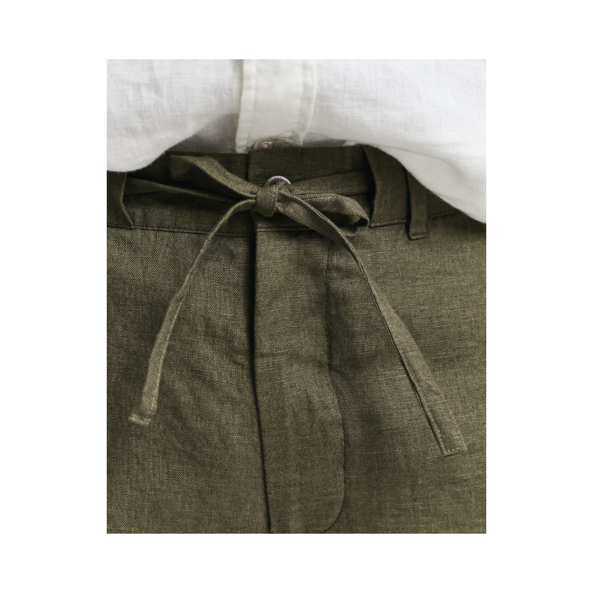 Relaxed Linen DS Shorts - Juniper Green