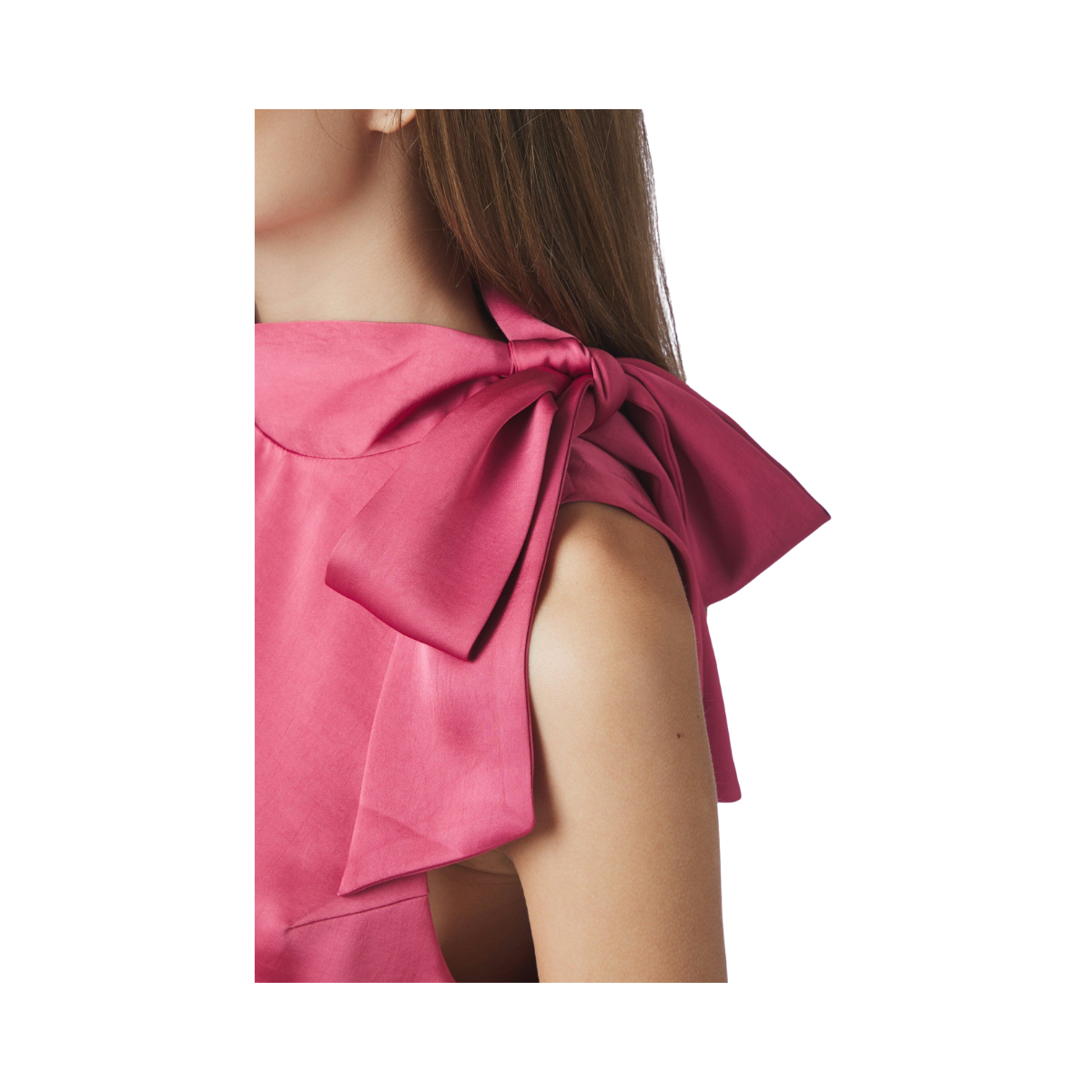 Veda Heavy Sateen Top - Cherry Pink