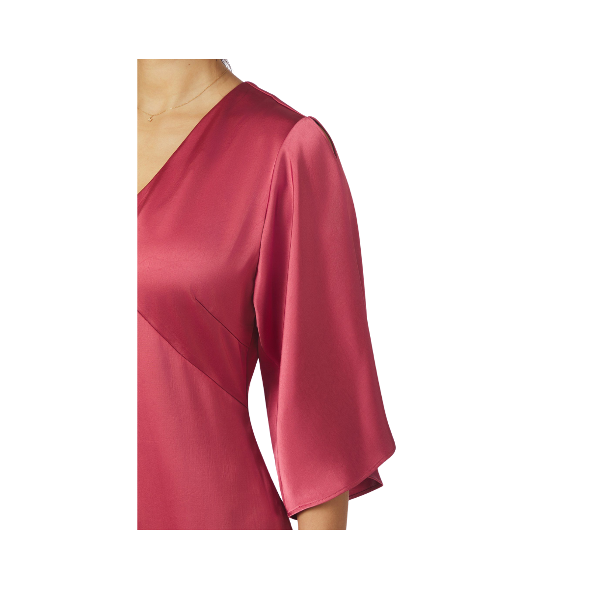 Remara Heavy Sateen Dress - Cherry Pink