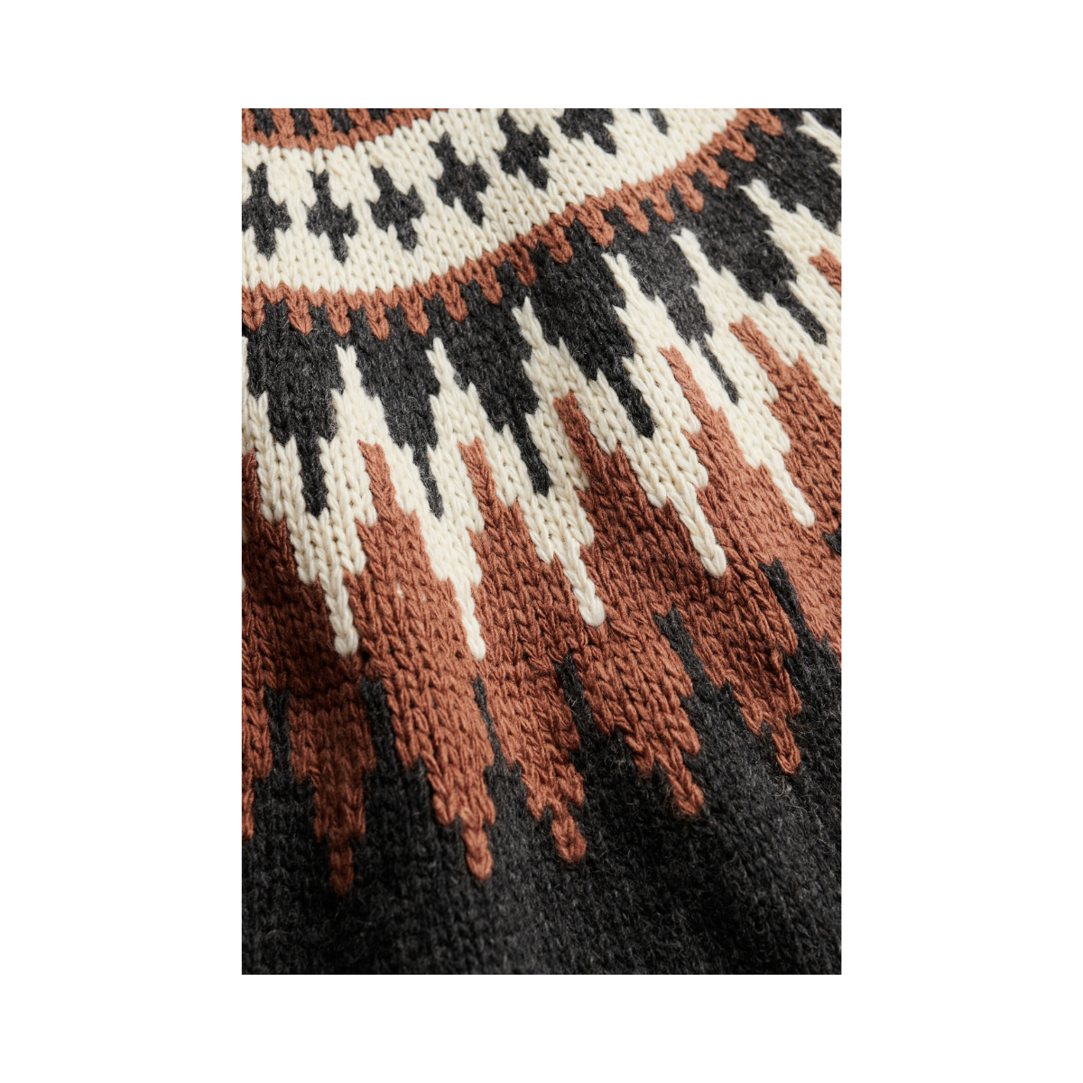 Fairisle High Neck Jumper - 04Q Charcoal Marl