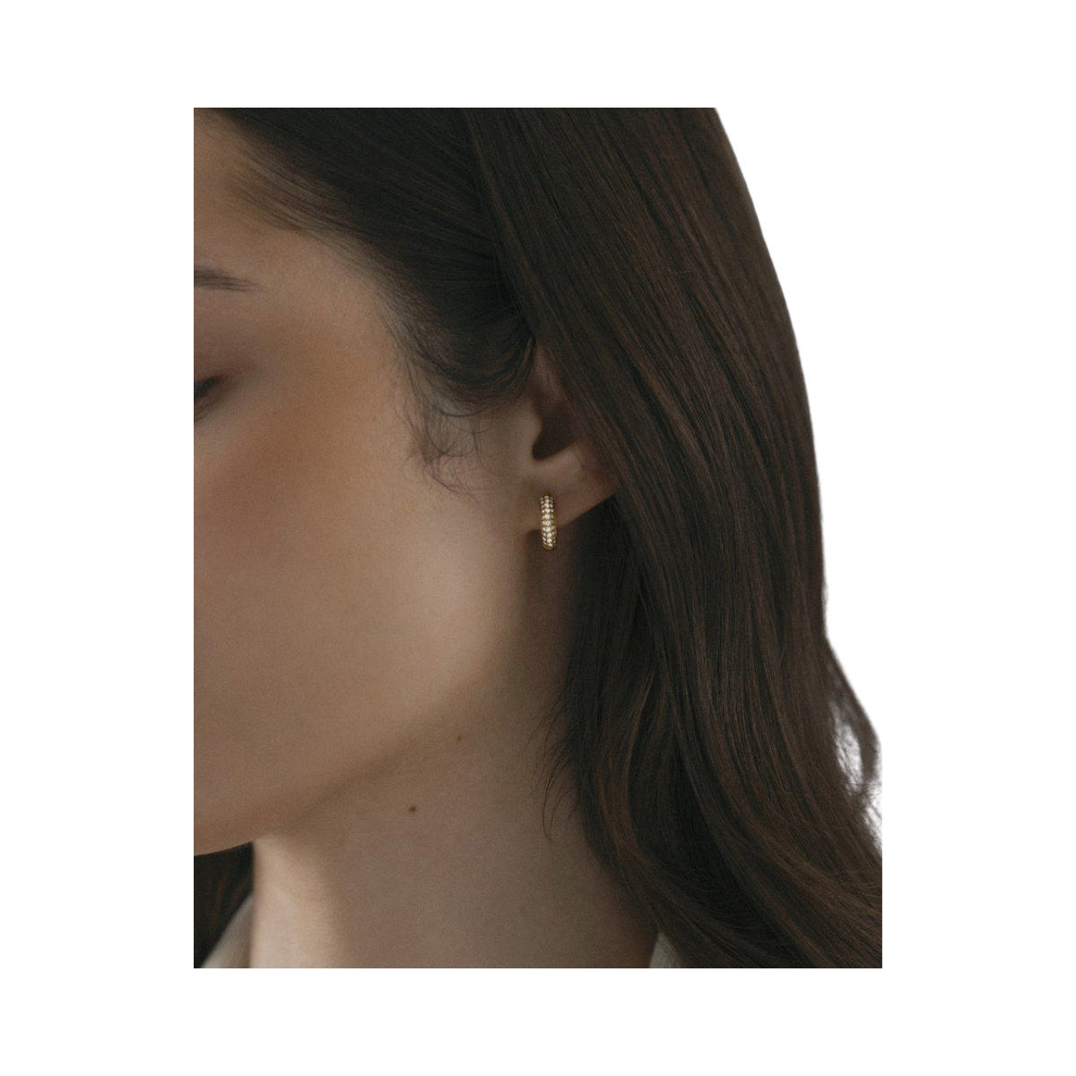 Pavé Everyday Small Gold Hoops - gold