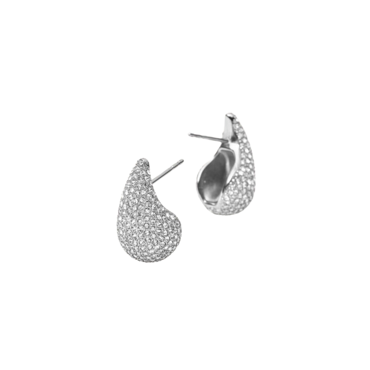 Pavé Daring Large Silver Dupe Earring - Silver