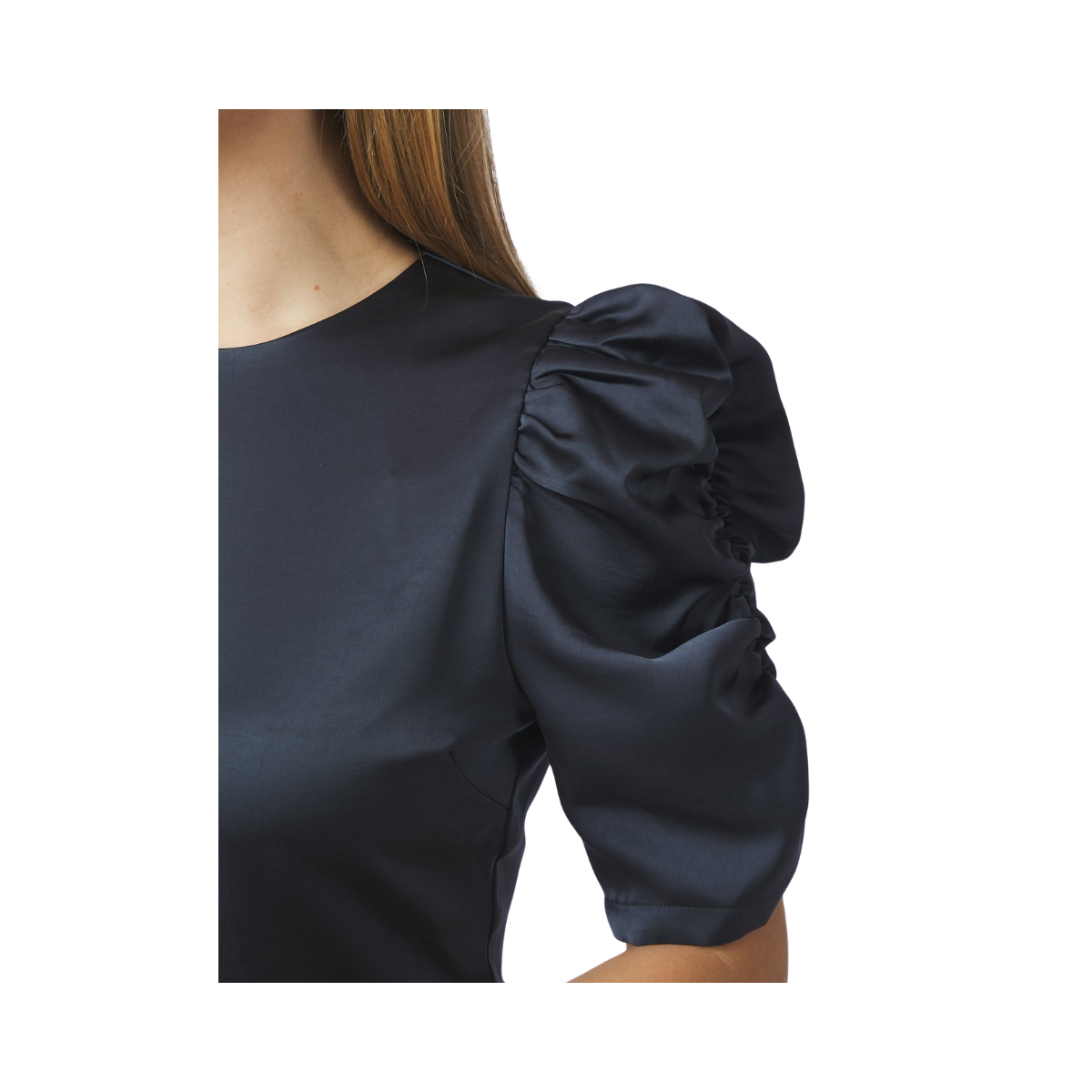 Benua Heavy Sateen Blouse - Midnight Blue