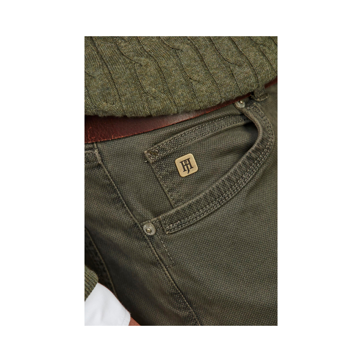 5-Pkt Cut'N Sew Bormio Print - Olive Green