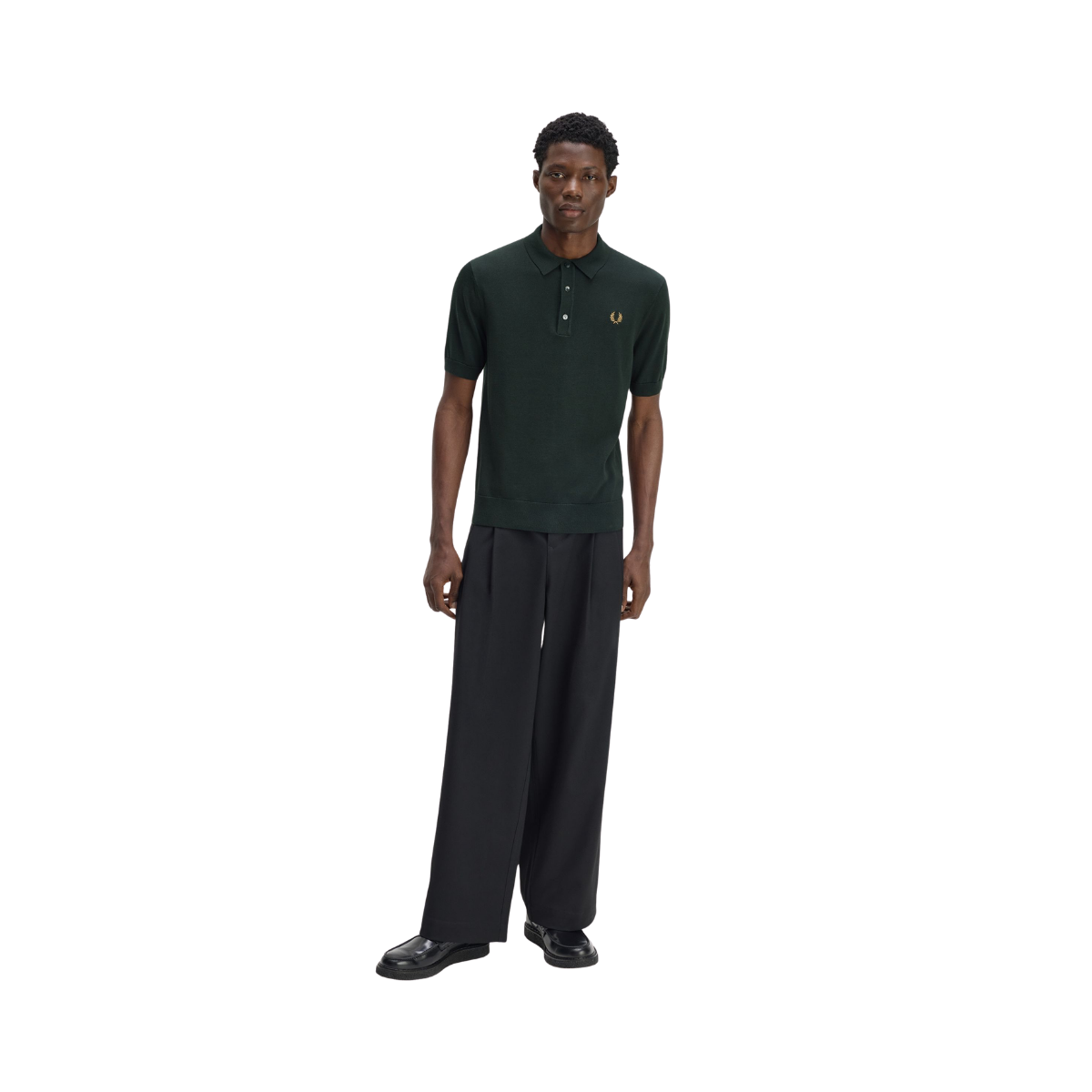 Cotton Knitted Shirt - Night Green