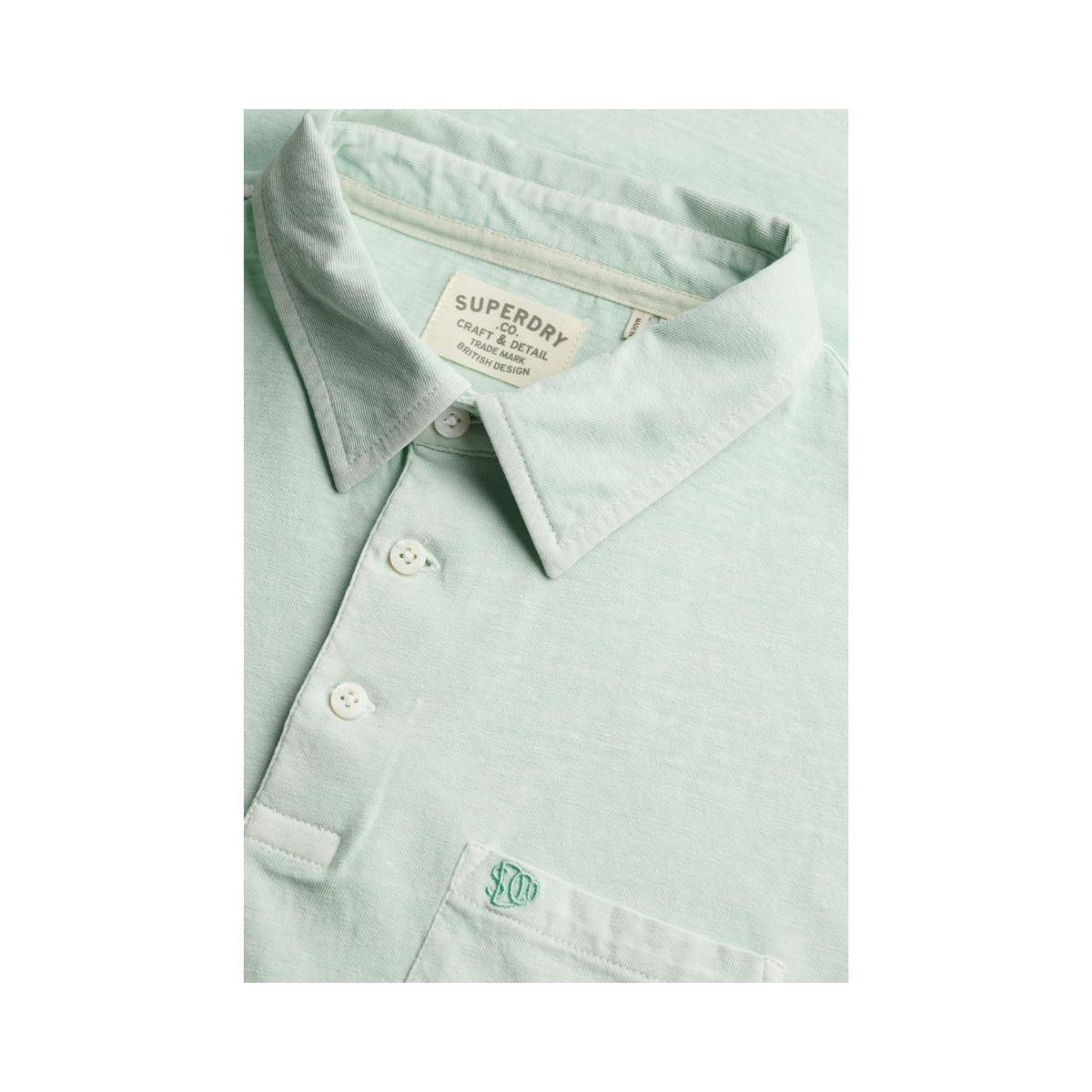 Classic Cotton Linen Polo - Fresh Mint Green