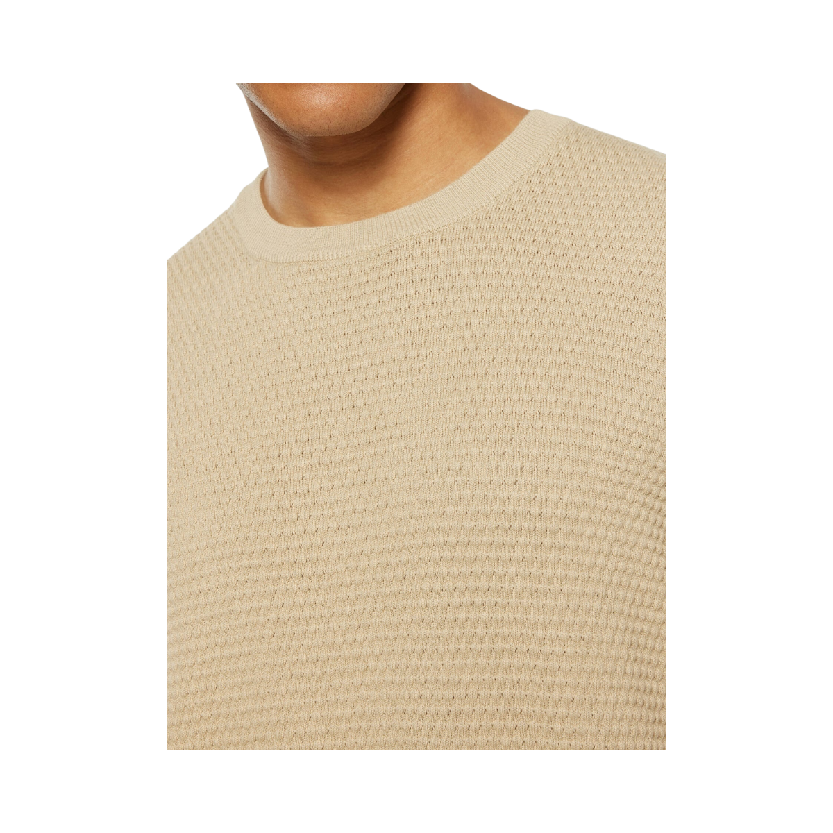 Vagn Reg Bubble Knit Crew Neck - Beige