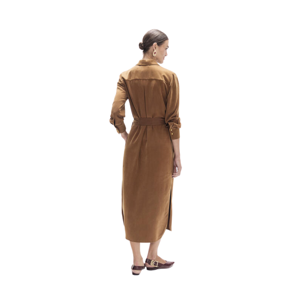 Fluid Suede Dress - 052 Camel