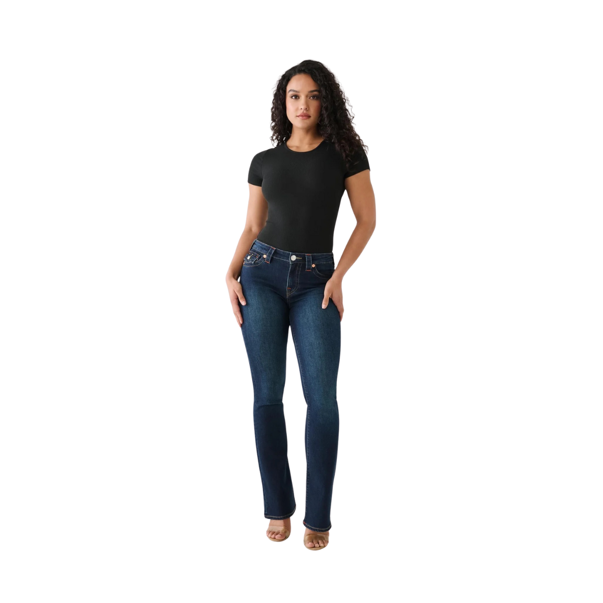 Becca Mid Rise Boot Cut Flap - Blue