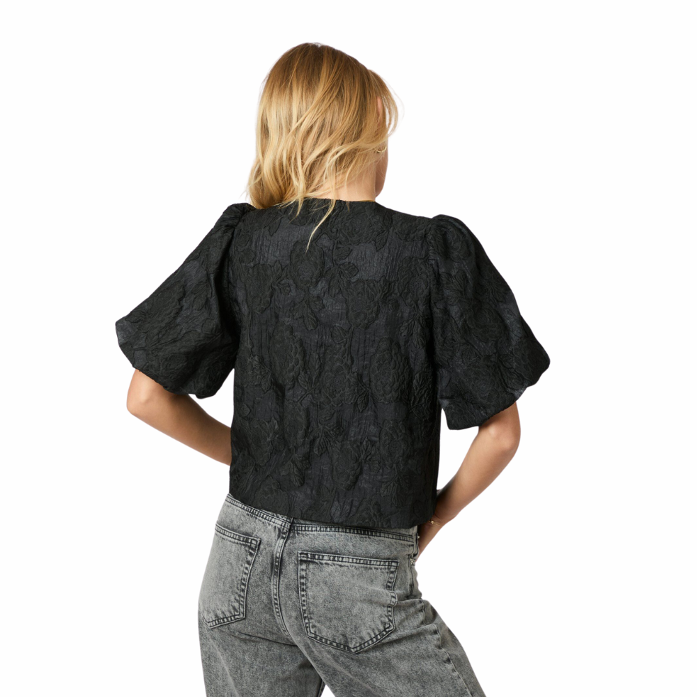 Aska Jacquard Blouse - Black