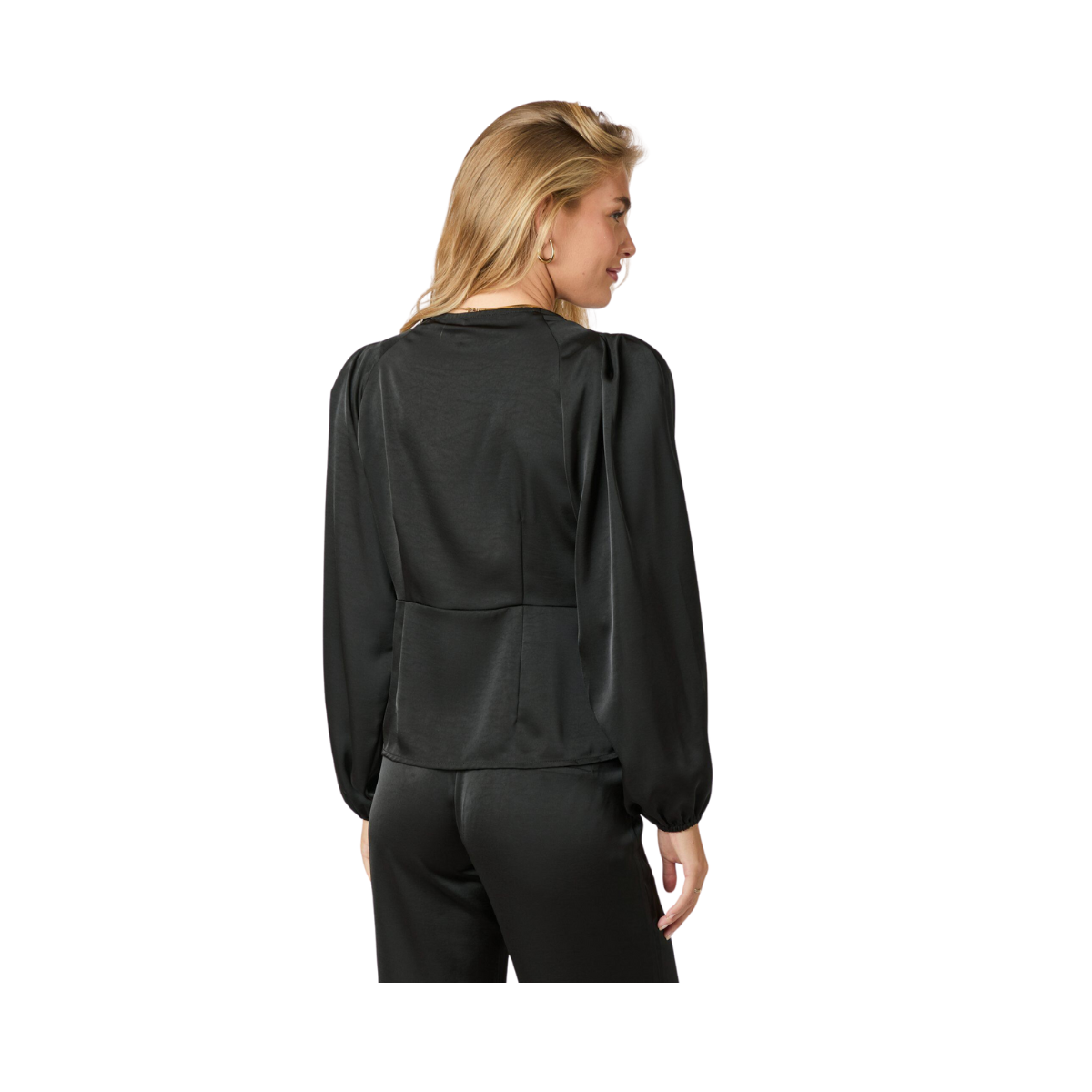 Istana Heavy Sateen Blouse - Black