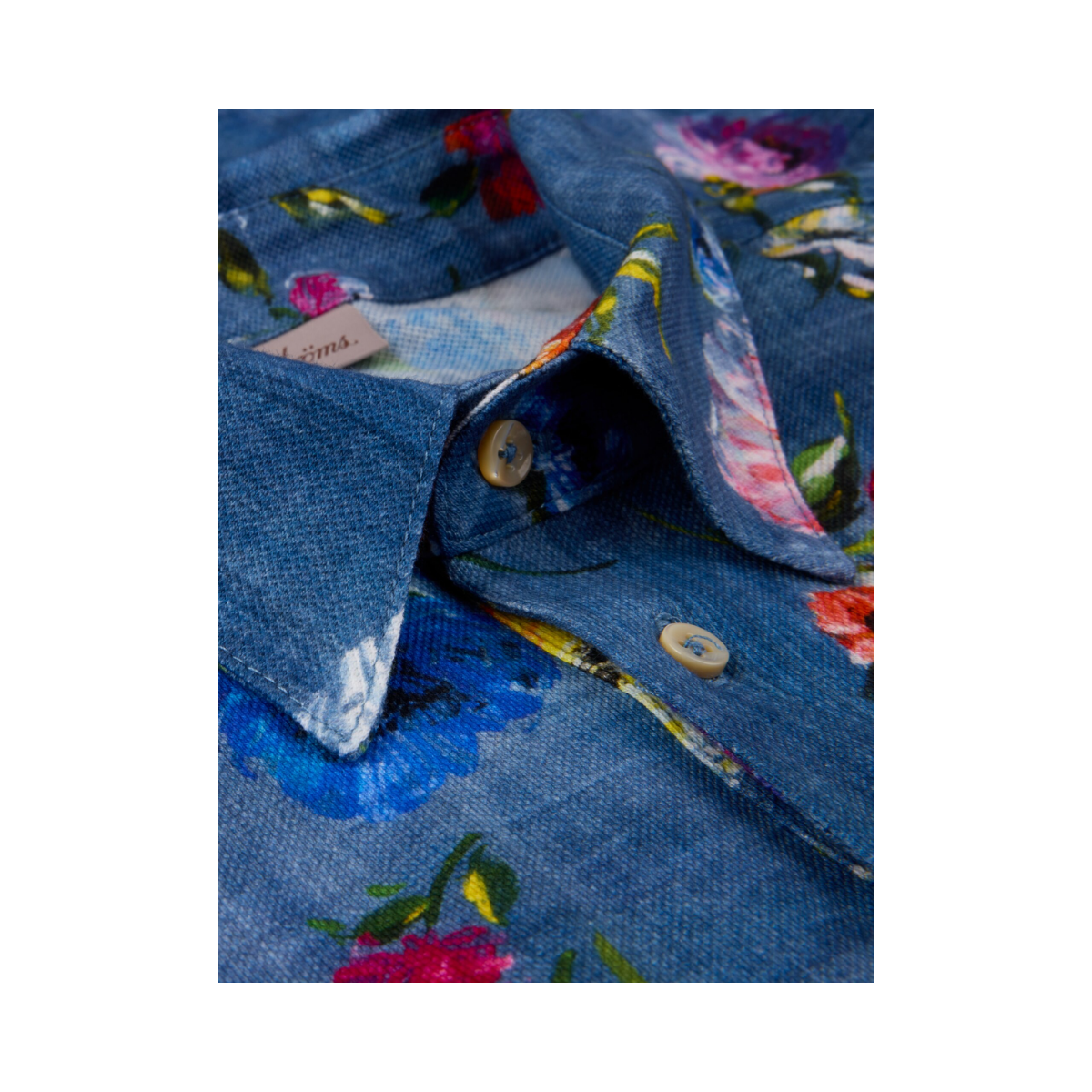 Polo Shirt Printed Pique - Dark blue pattern