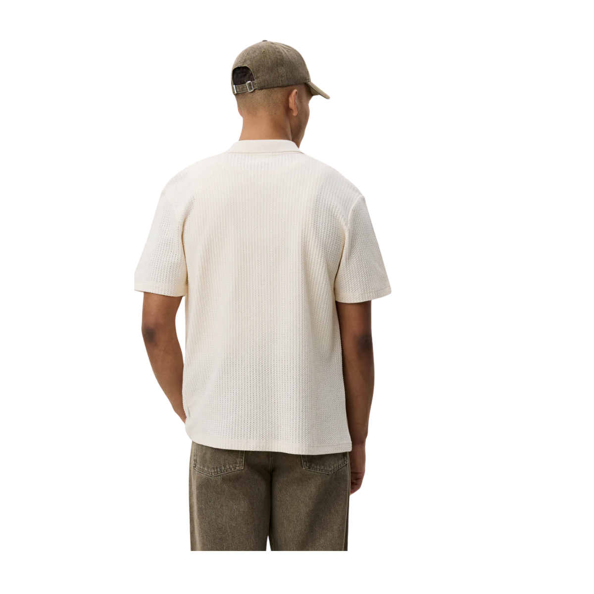 Pointelle SS Shirt - Eggnog White