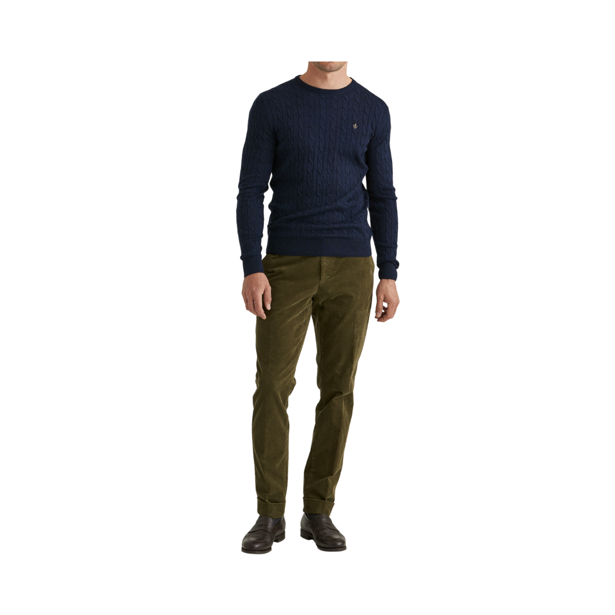 Merino Cable Oneck - Navy