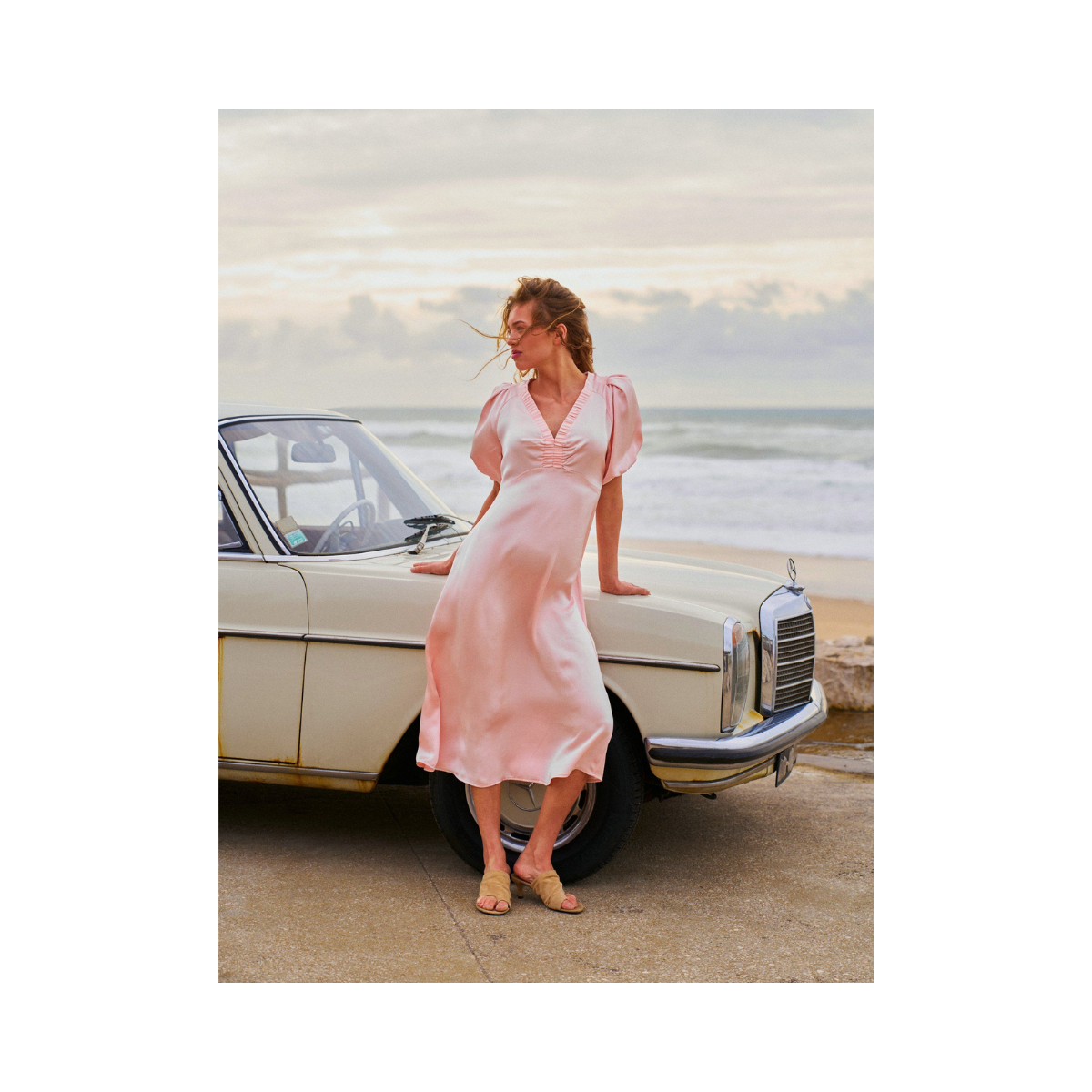 Illana Heavy Sateen Dress - Light Pink