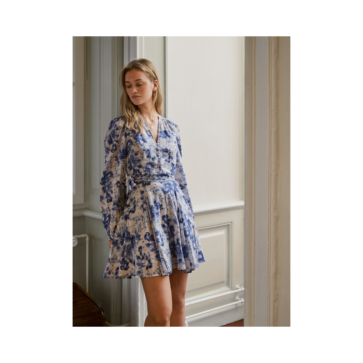 Marise Print Dress - Light Blue