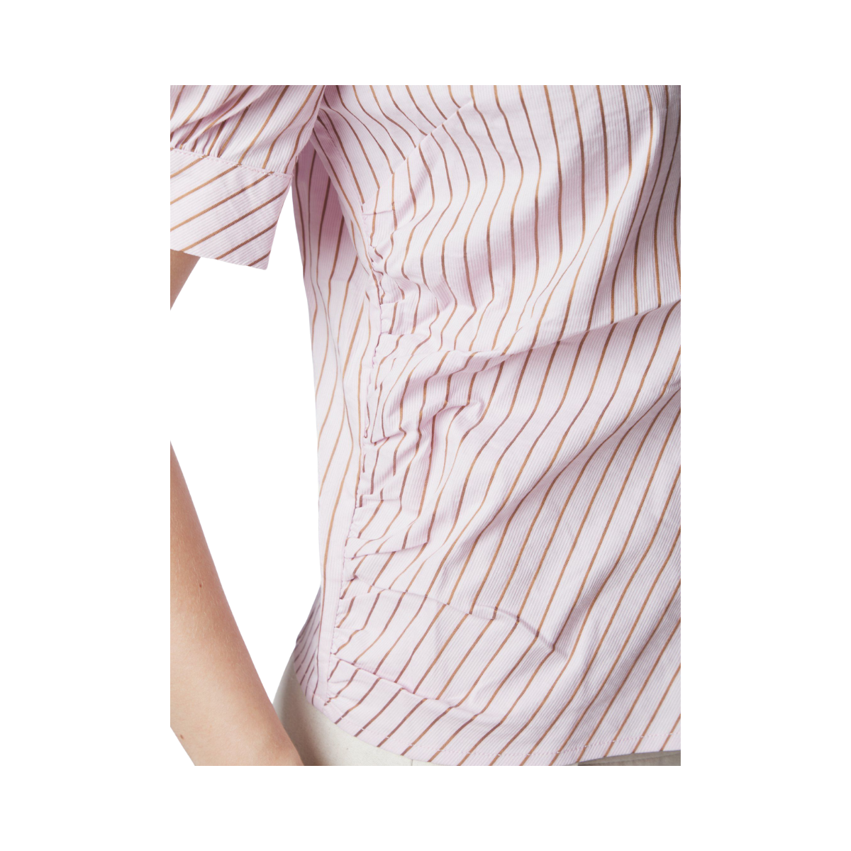 Frannie Structure Stripe Shirt - Light Pink