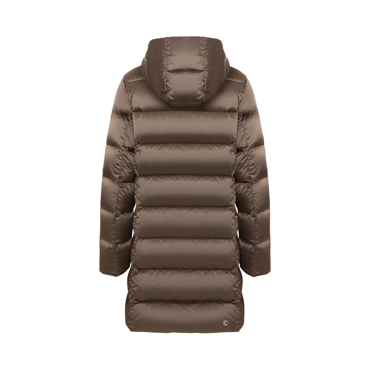 Ladies Long Down Jacket with Hood - Dark Yam