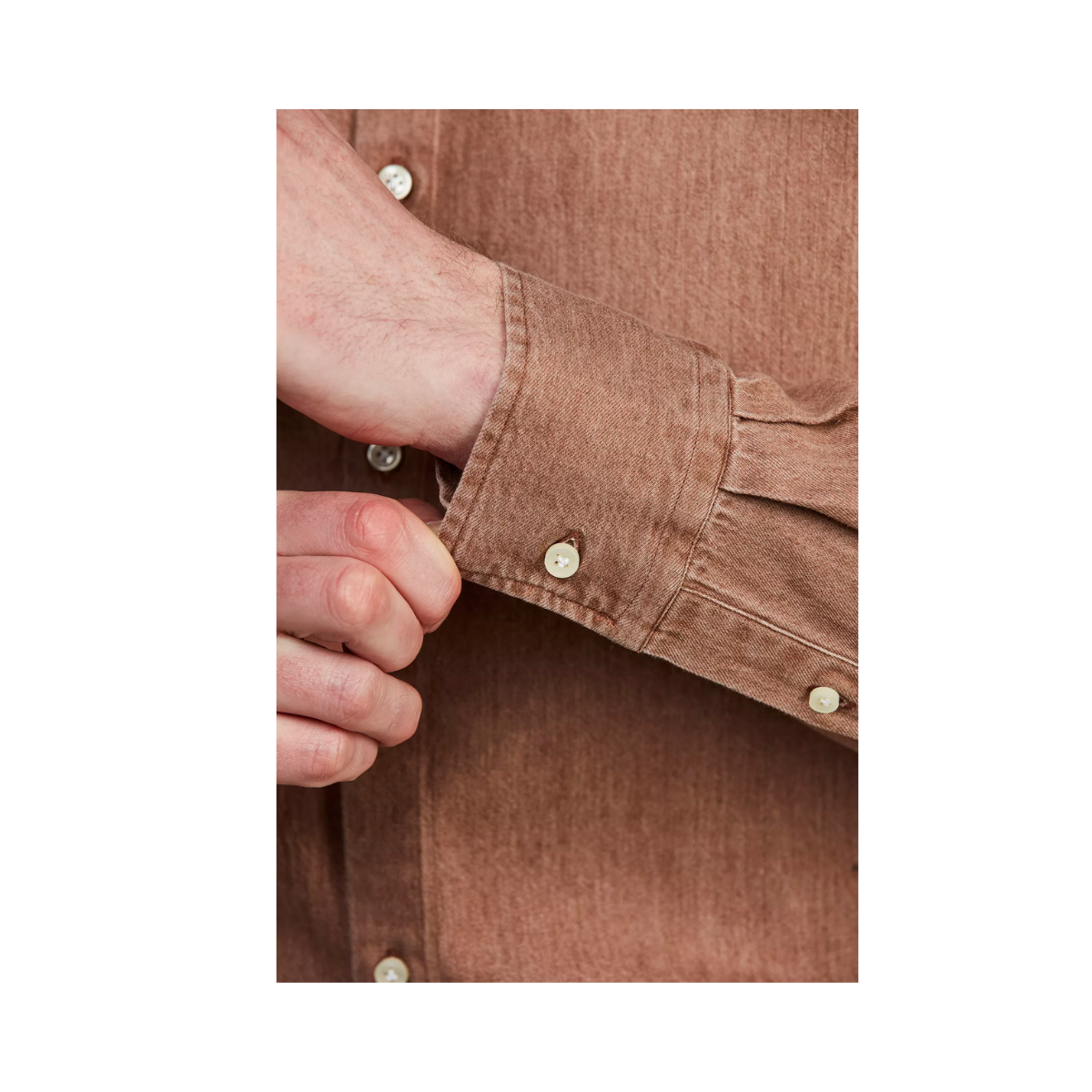 Zac Clrd Twill Denim Shirt - Rustic Brown