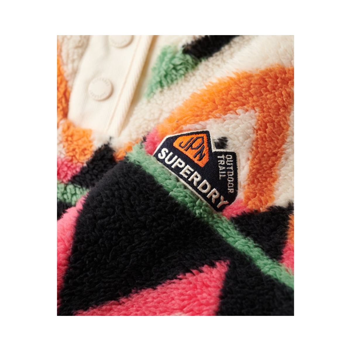 Super Soft Printed Half Zip - F9S Cream Terry Print