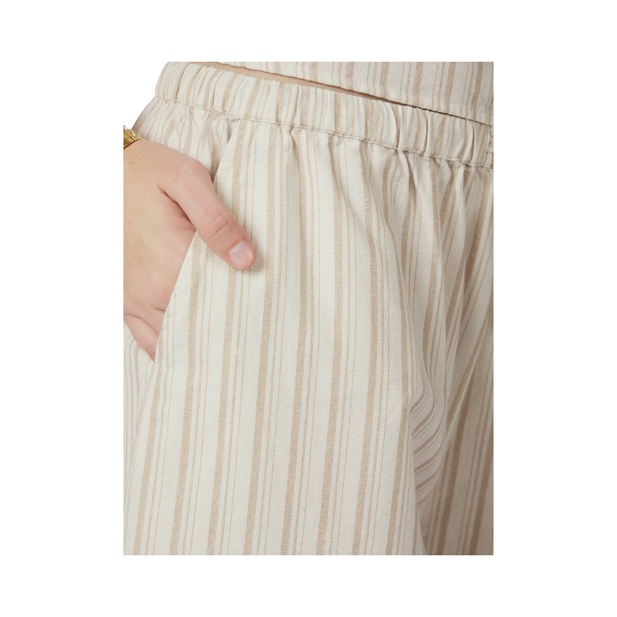 Heifa Linen Stripe Pants - Sand
