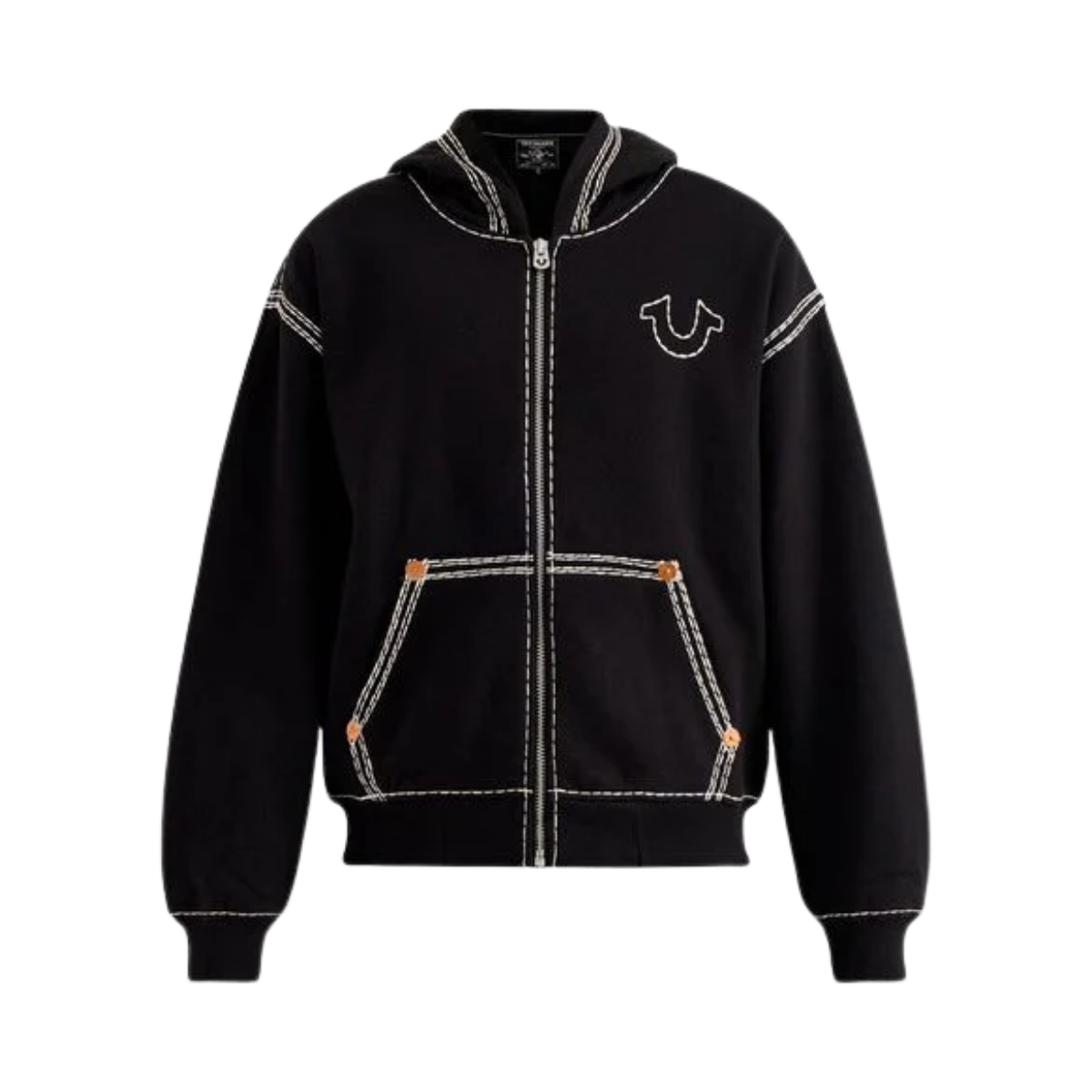 Super Boxy Zip Up Hoodie - Black