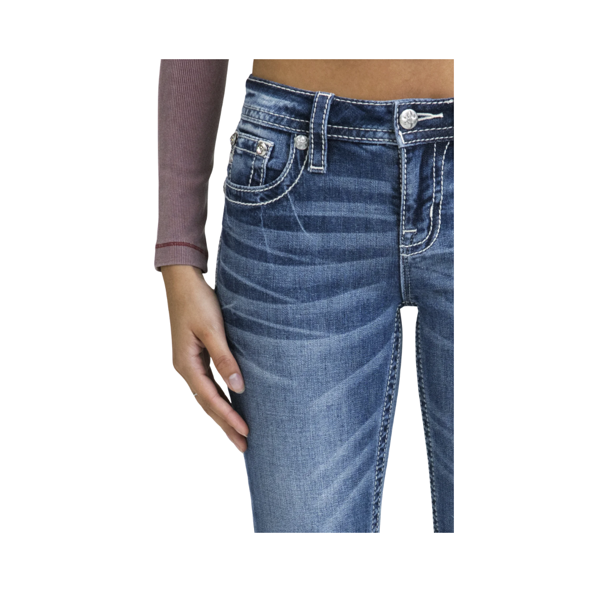 Charmeine Wings Bootcut Jeans - Medium Wash