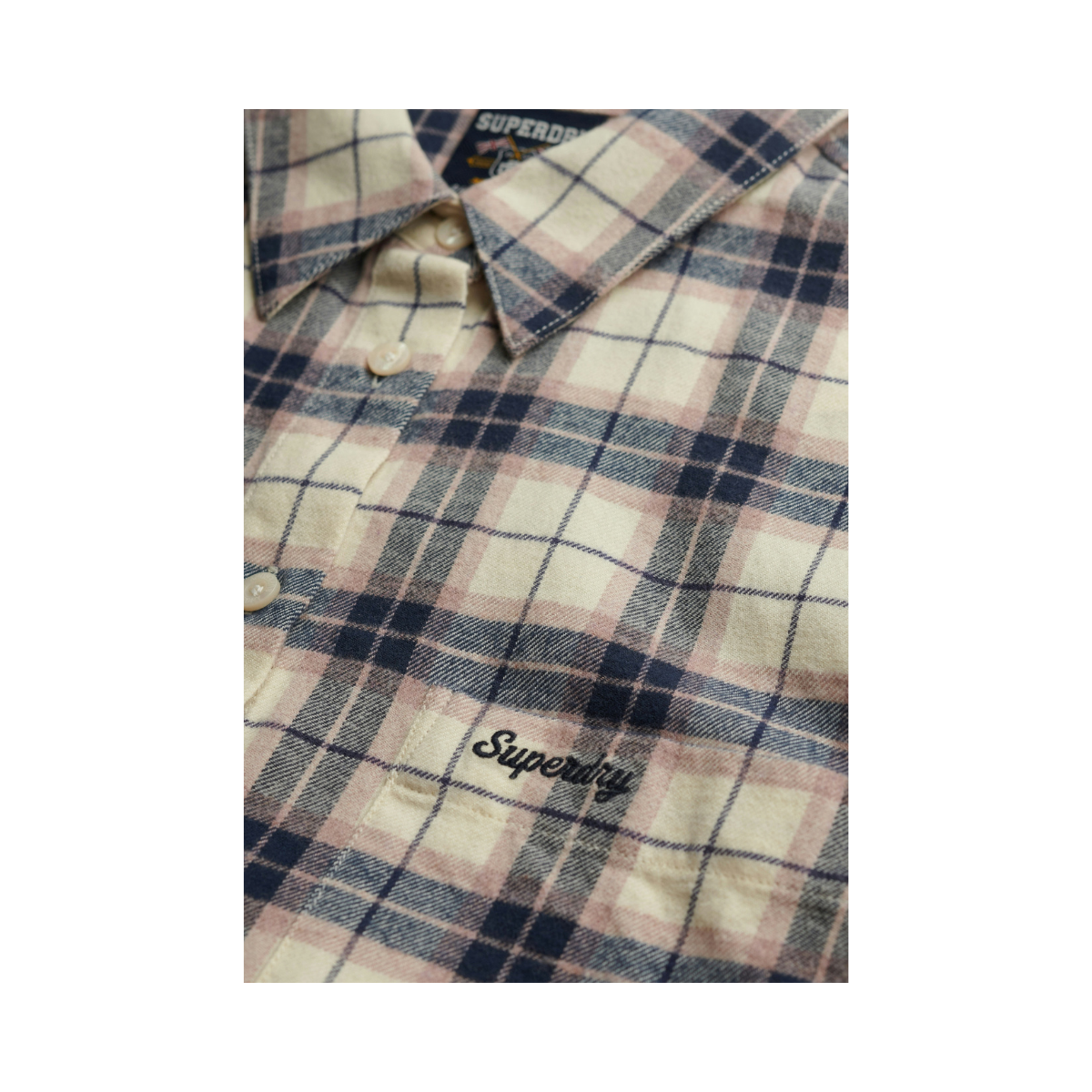 Check Flannel Relaxed Shirt - K1W Off White Mix Check